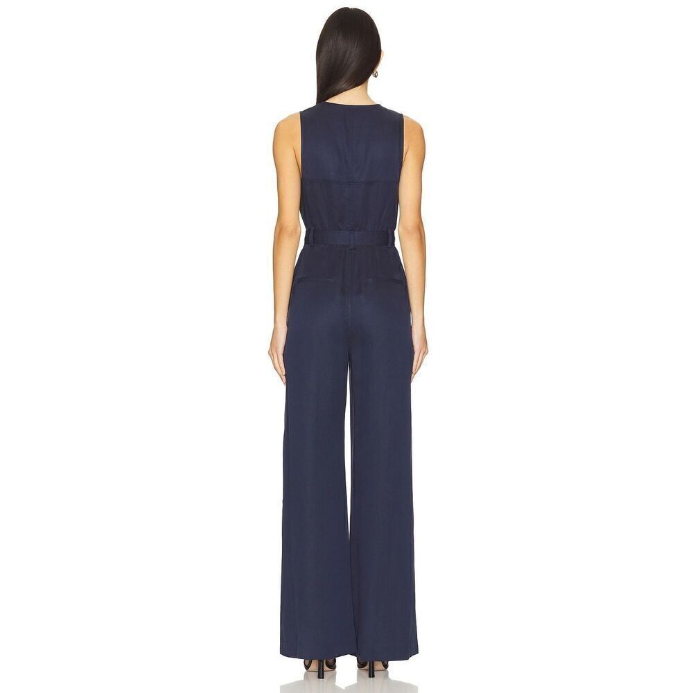 Ulla Johnson Women's Navy Cotton Wide-Leg Jumpsuit Size 16 NWOT - Picture 5 of 10